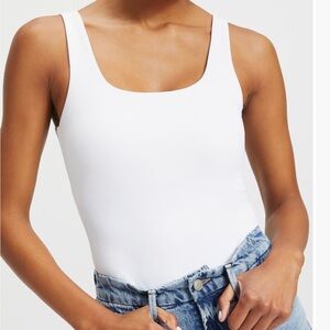 Good American sculpting modern tank white thong bodysuit sz 2